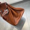 Cross-border trend  bag short version oversized portable shoulder bag TOGO first layer cowhide large capacity giant pack
