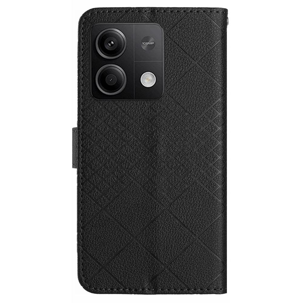 HT06 For Xiaomi Redmi Note 13 Pro 4G/Poco M6 Pro 4G Wallet Phone Case Rhombus Pattern Leather Flip Cover