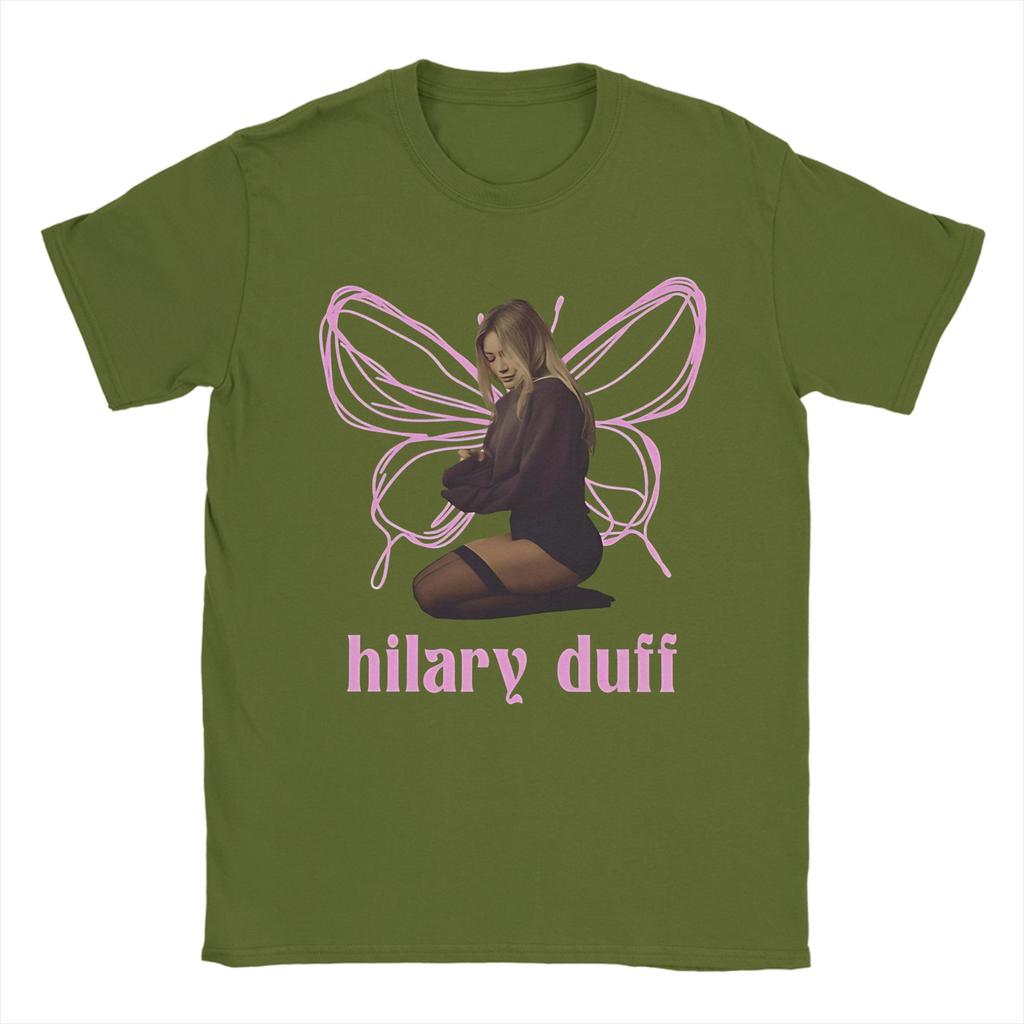 The butterfly Hilary Duff Mature Photo TShirts Unisex Humor 100 Cotton Tee Shirt Crew Neck Short Sleeve T Shirt Unique Clothes