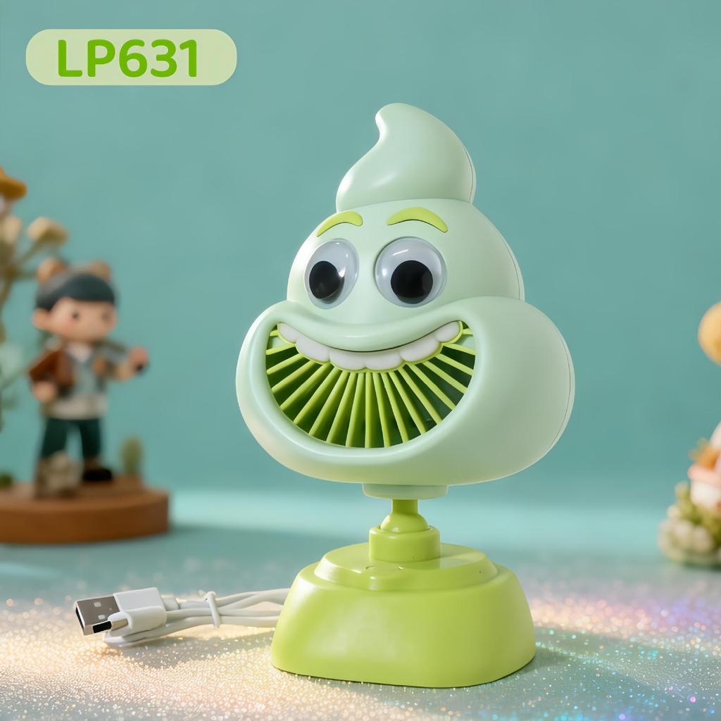 USB Rechargeable Puppy-Themed Fan, 3-Speed Adjustable, Ideal for Desktop and Bedside Use