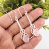 Rose Quartz Handmade Latest Designer Jewelry Earrings, 925 Solid Sterling Silver, Adorable Gemstone Earrings, Boho Gift For Mother