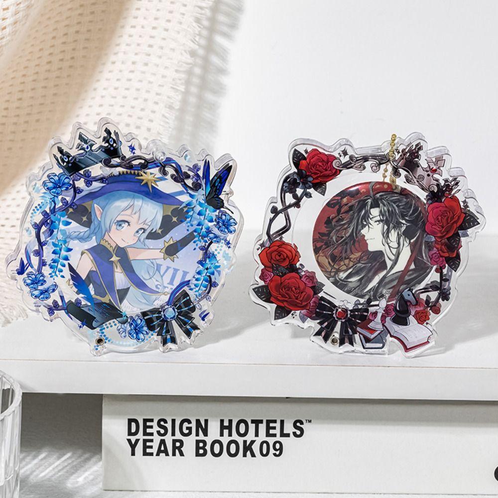 Creative Anime Badge Holder Badge Protector Acrylic Badge Flower Pins Display Base Backpack Decor