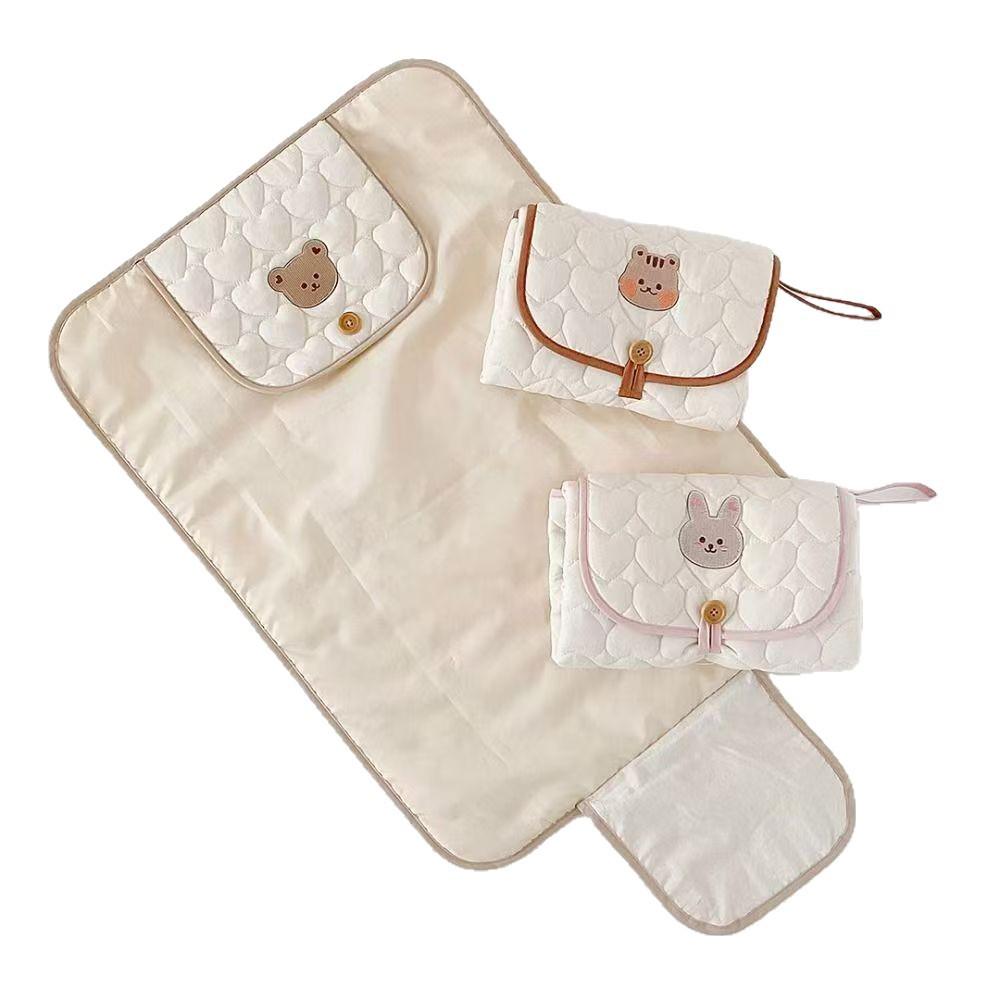 Korean Portable Foldable Cute Embroidered Baby Incontinence Pad