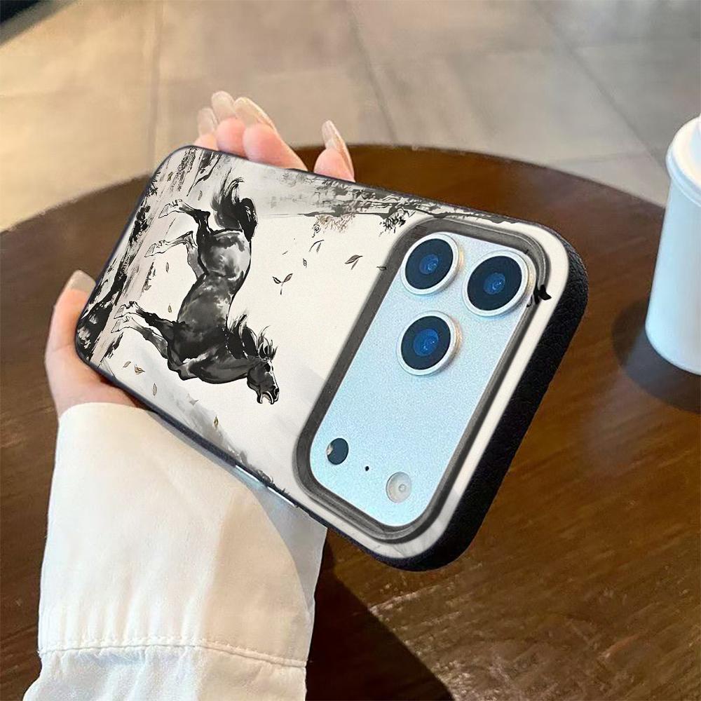 Черный конь с высоко поднятой головой Чехол для телефона Для IPhone 17 17Air 16 15 14 13 12 11 Pro Max XR XS Max 7 8 Plus Чехол