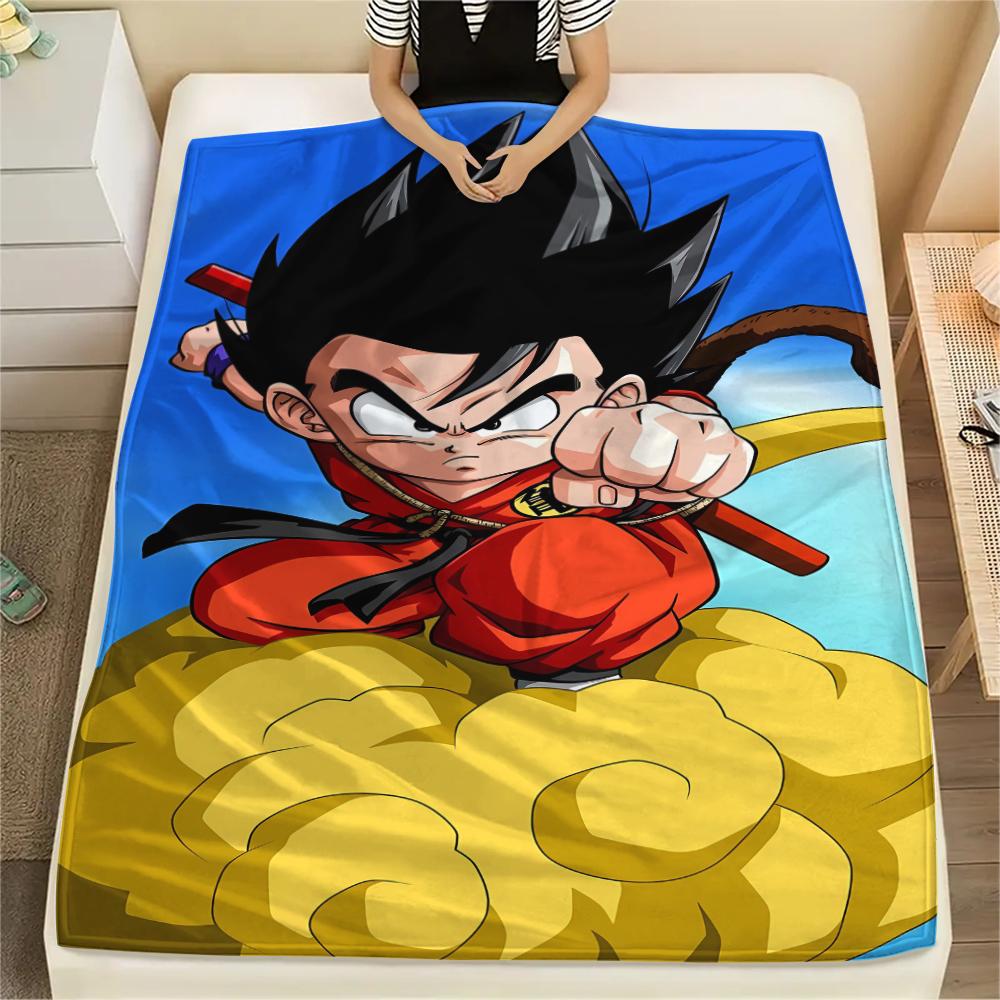 Фланелевое одеяло с принтом персонажей Dragon Ball, Высококачественное, Удобное для всех сезонов, Декор для дома, Тепло и уют, Идеально для рождественских подарков