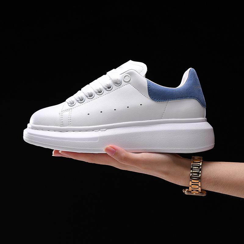 McQueen Little White Shoes Men's and Women's Summer New Leather Platform Leather Little White Shoes Men's Casual Sports Shoes Men's