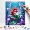 Disney digital oil painting diy oil painting hand painting mermaid underwater pearl living room bedroom decoration painting