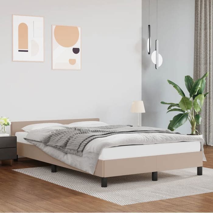 VidaXL Bed Frames with Headboard, Upholstered Bed with Slatted Base, Double Bed with Footboard, Adult Bed, Modern, 379546