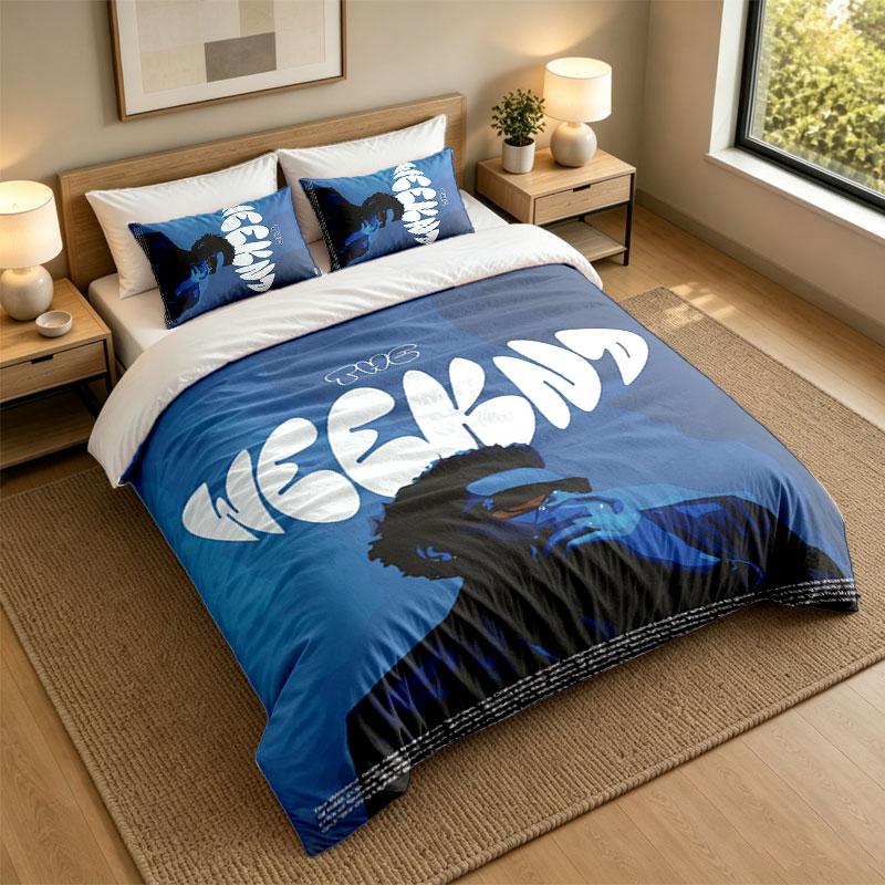 3Pcs Bedding SetThe Weeknd Soft Bed Sheet and Two Pillowcases Home Bedroom Decor