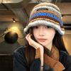 Шапка из шерсти допамина женская осенне-зимняя большая окружность головы показывает маленькое лицо вязаная шапка-ведро милая теплая плюшевая шапка-ведро