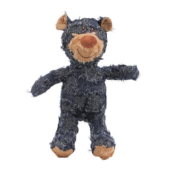 Squeaky Dog Chew Toy Interactive Plush Bear Toy with Sound Indestructible Dog Teeth Cleaning Toy for Aggressive Chewers