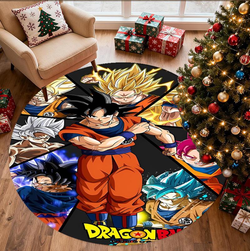 Круглый коврик с узором Dragon Ball, коврик для помещений/улицы, для пикника, игровой комнаты, спальни, офиса, гостиной, ковер для декора дома, подарок на день рождения