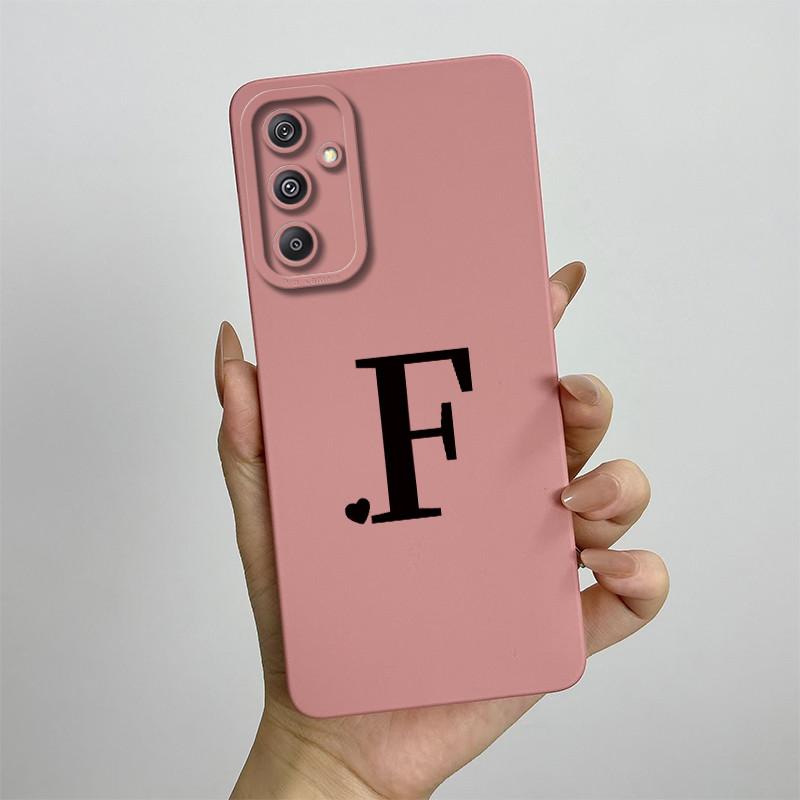 Чехол для Samsung Galaxy M34 5G SM-M346B Стеклянный чехол с рисунком 'Сердце с буквами' Жидкий силиконовый чехол для телефона Для SamsungM34 M 34 5G