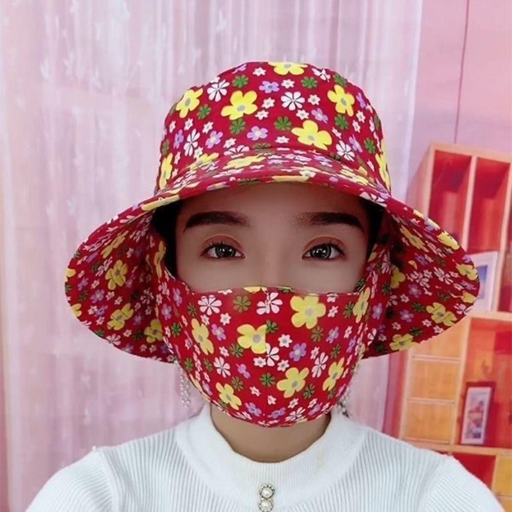 Face Mask Sunscreen Mask Cover Face Cap Bucket Hat Fashion Women Sun Hat Farm Work