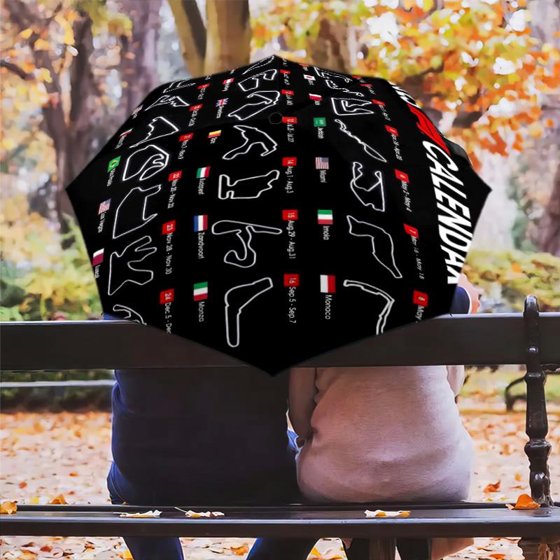 2025 Race Track Calendar: Precision Folding umbrella durable Suitable for all seasons travel light printing