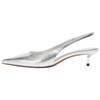 Elegant Metallic Effect Pointed Toe Kitten Heels 5cm Women Heels Silver 2820510808