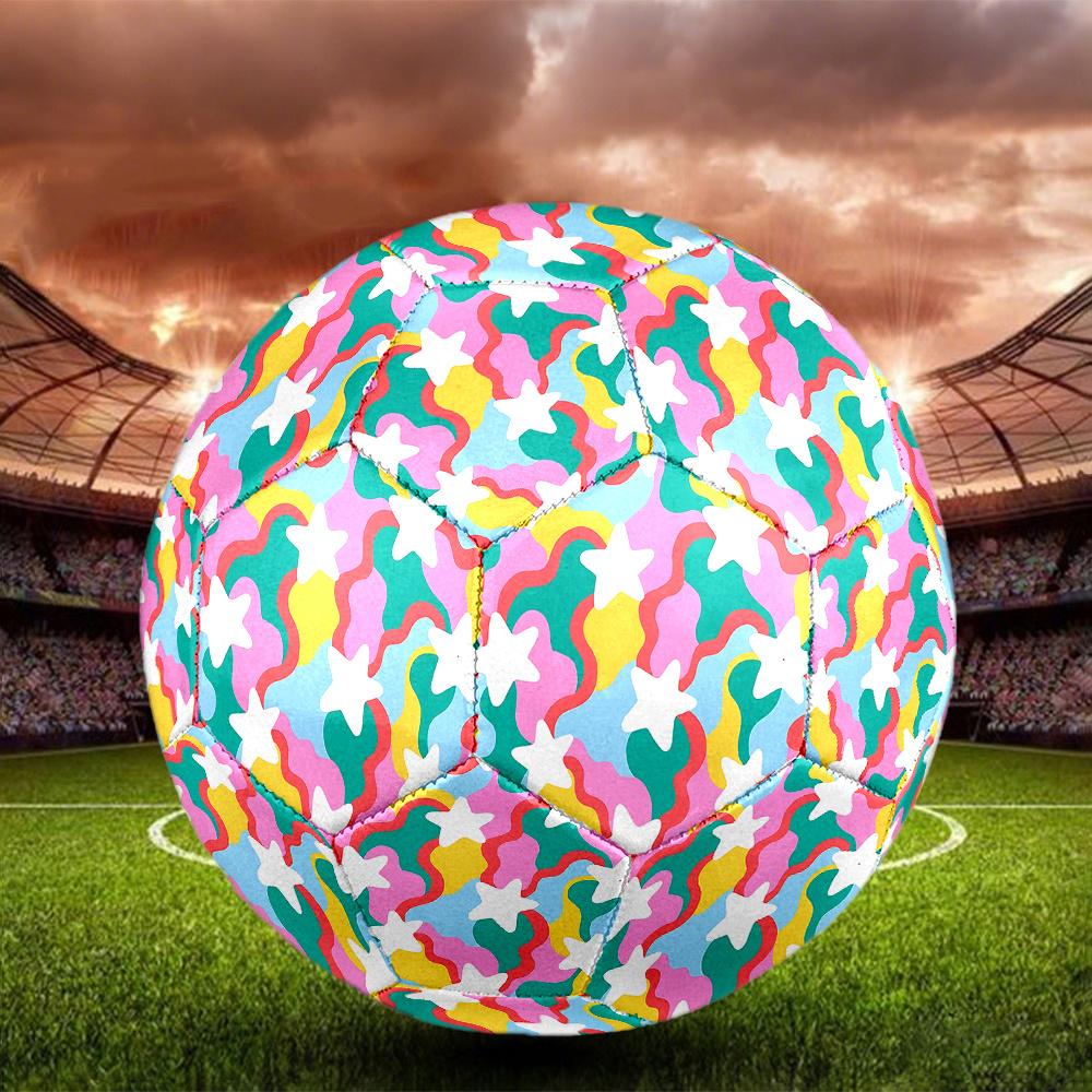 1PC Colorful Stars Soccer Ball Size 5 Football Machine Sewn Indoor/Outdoor Universal Football Surprise Collection n82