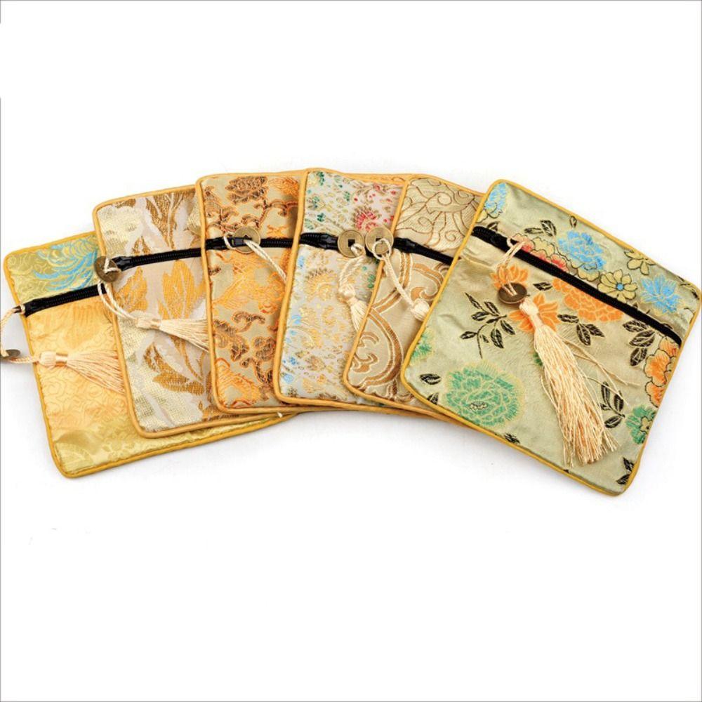 Tassel Flower Jewelry Packing Bag Copper Cash Pendant Chinese Style Money Bag Outdoor