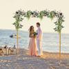 6.6x6.6FT Square Metal Wedding Arch Stand Flower Balloon Arch Stand Backdrop Frame Height Adjustable for Ceremony Party Decor