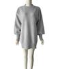 Autumn And Winter New Knitted Sweater Loose Large Size Pullover V-Neck Solid Color Medium And Long Sweater Skirt