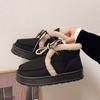 Fashion Thick Plush Snow Boots Women's Thick Soled Cotton Boots Winter New Retro Lace Up Warm Comfort Ankle Boot Women Anti Slip Boots