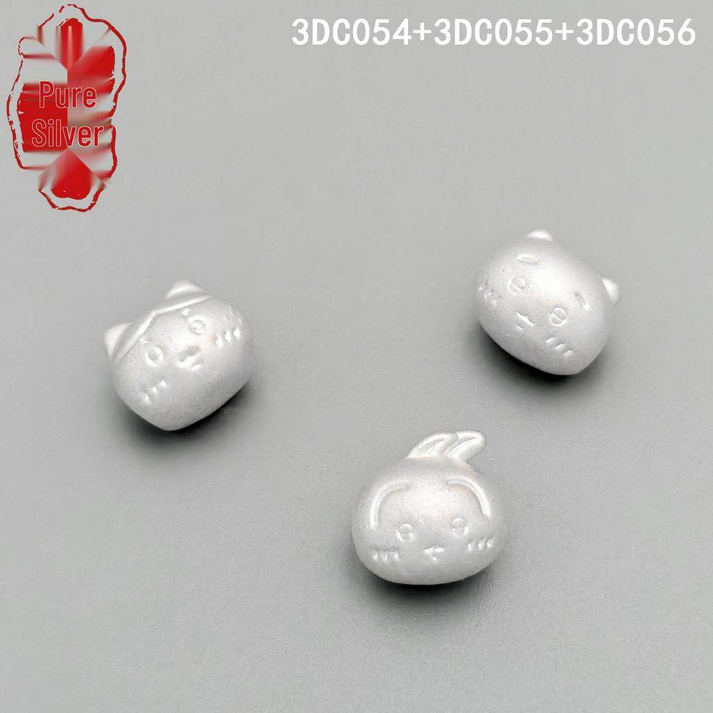 Серебро 999 пробы Аниме Чиикава Джи Хачи 3D Персонаж Бусины Браслет Шнурок Сделай сам