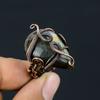 Natural Labradorite Gemstone Handmade Copper Wire Wrap Ring Size 6.5 Y3B28