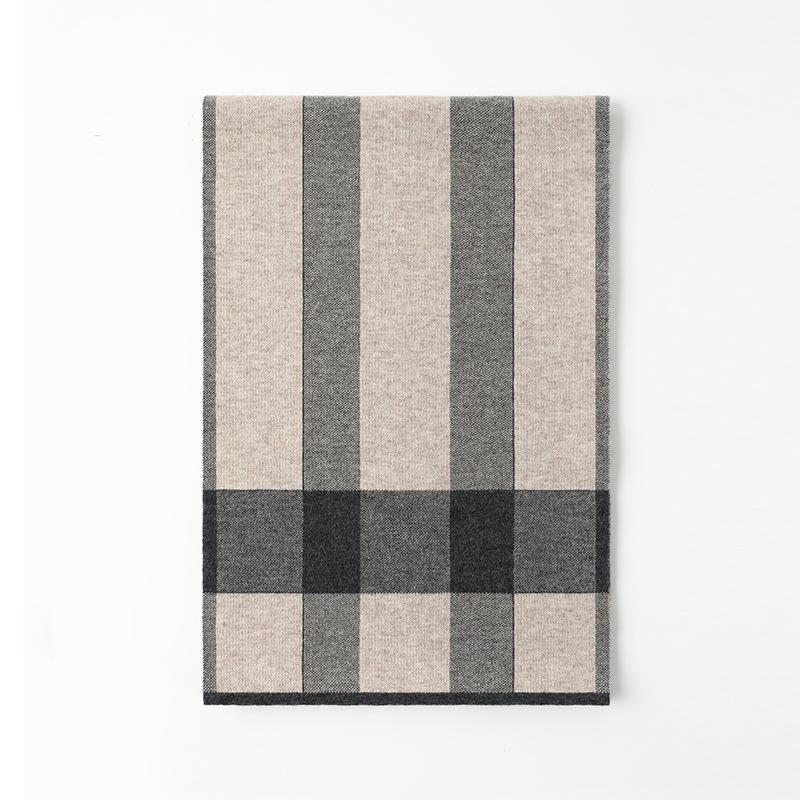 Pure Wool Men's Plaid Scarf Blue 2025 People Thickened To Keep Warm Autumn and Winter Business Leisure Scarf Tide