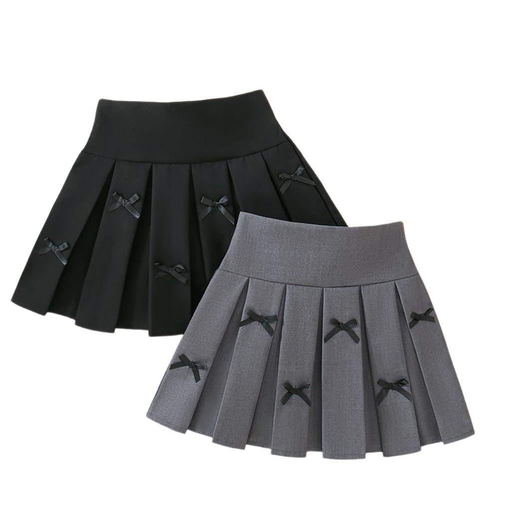 Плиссированная юбка для девочек - Однотонная юбка для школьной формы