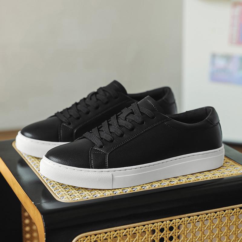 Leather Soft-Soled White Shoes Men'S 46 Large-Size Men'S Shoes 47 Trendy Versatile Board Shoes 48 Widened And Fattened Extra Large-Size Men'S Shoes