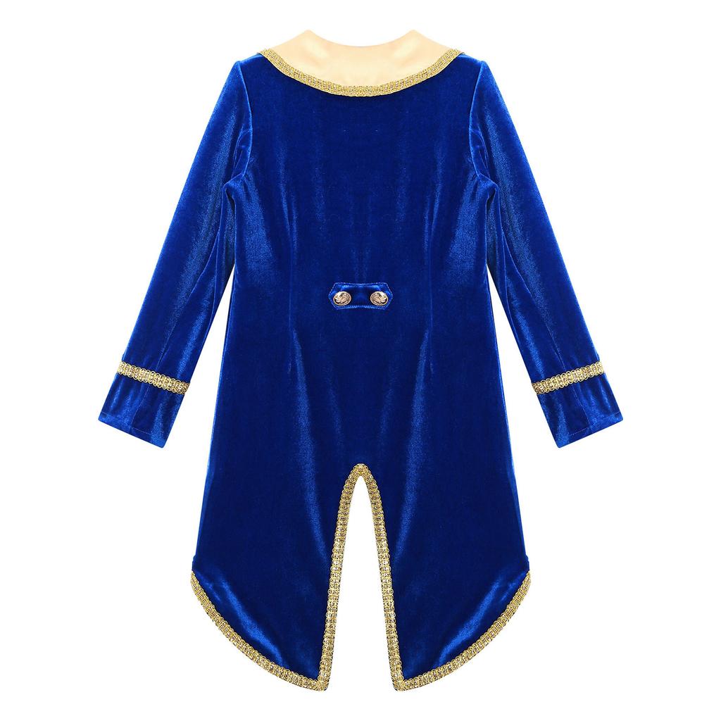 Детский костюм королевского принца для мальчиков, винтажный придворный смокинг, наряд с длинными рукавами для тематической вечеринки и косплея