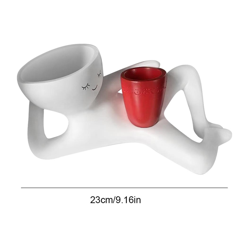 Relaxing Person Holding Pot Planter Body Vase Decors Resin Funny Succulents Planter Pot for Succulents Cactus Home Garden Decor