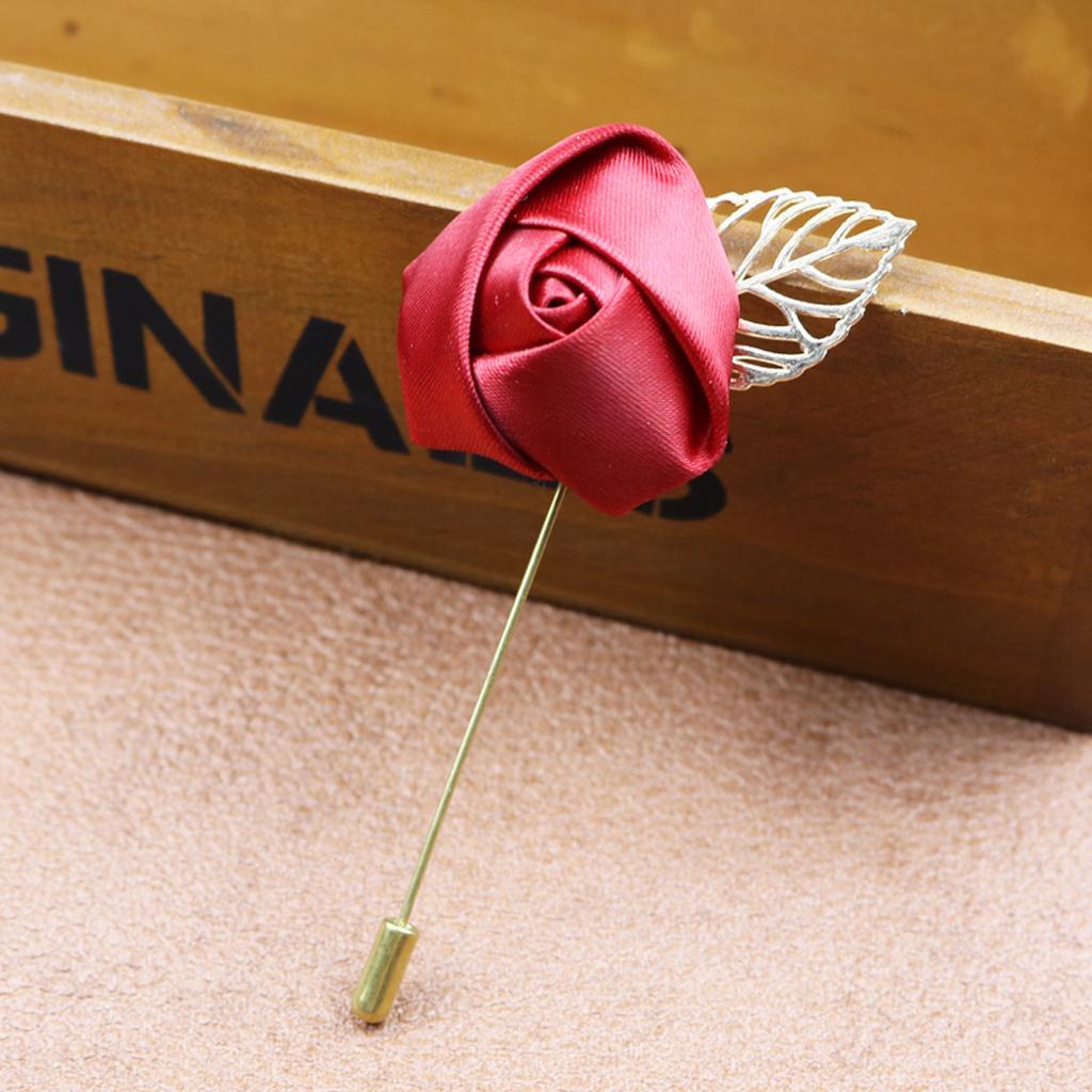 Элегантная брошь-корсаж «Роза» Красный цветок с длинной иглой-застежкой для женщин и мужчин. Универсальный аксессуар на лацкан для пиджака, платья, костюма.