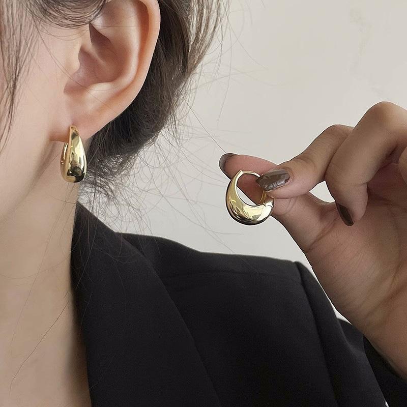 Stainless Steel Double Layer Zircon Hoop Earrings for Women Girls Elegant Punk Earring Stud Style Party Fashion Jewelry Gifts