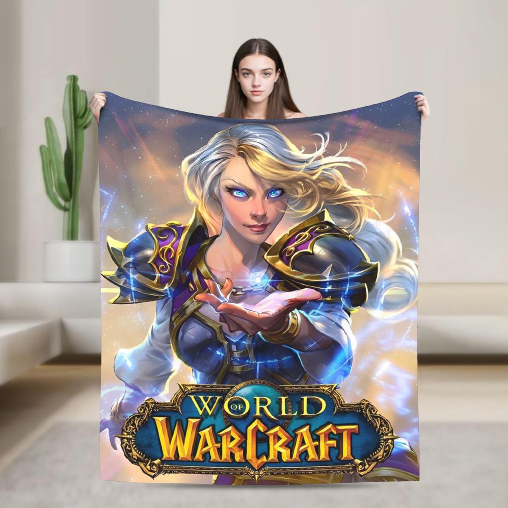 World of Warcraft, WOW Плед Игровой Качество Супер Теплый Плед Плетение Зимний Пикник На Открытом Воздухе Графический Покрывало