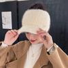 New Arrival Women's Hat Autumn Winter Knitted Visor Plush Lining, Warm Thickened Outdoor Sport Cap