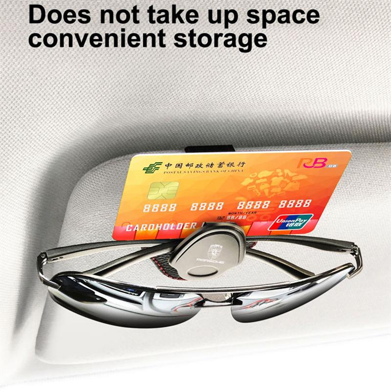 1 шт. Автомобильный солнцезащитный козырек Держатель для очков Зажим для карт для солнцезащитных очков Для Porsche Cayenne Panamera Macan 911 718 Taycan Boxster Cayman 918 Pajun