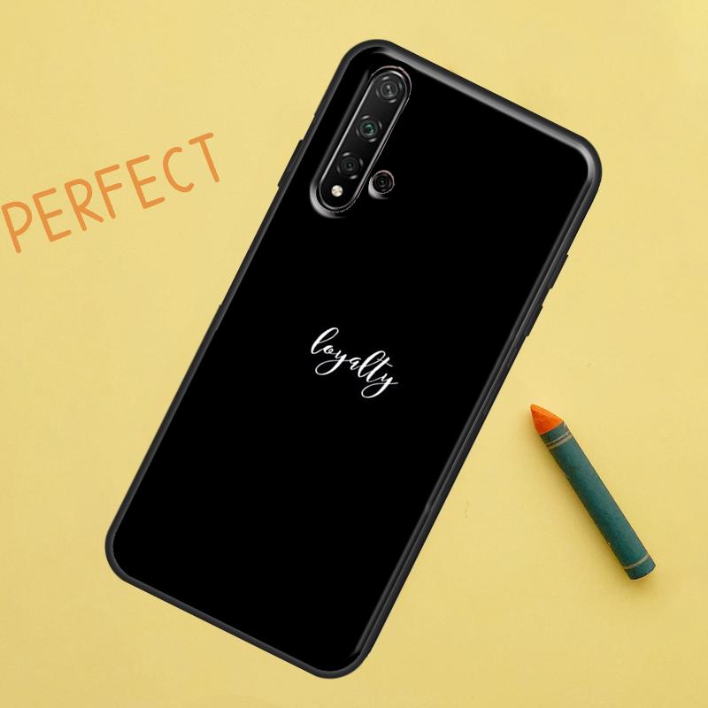 Простой минималистичный черный чехол с цитатой для Huawei Nova 12s 11i 7i 8i 12i Y73 Y70 Y90 Y60 Y72 Y61 Y91 9 10 SE P40 Lite P30 Pro