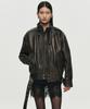Heute Kain Belted Leather Jacket (Brown)