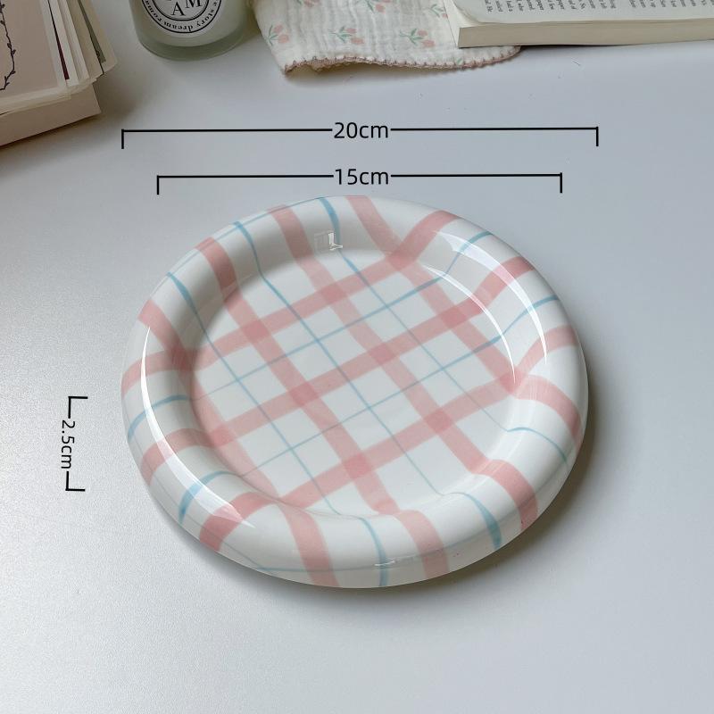 Cute Korean Ceramic Plate Unique Plate For Cake Food Dinner Breakfast Dessert Salad Decorative Dish Table Decorations