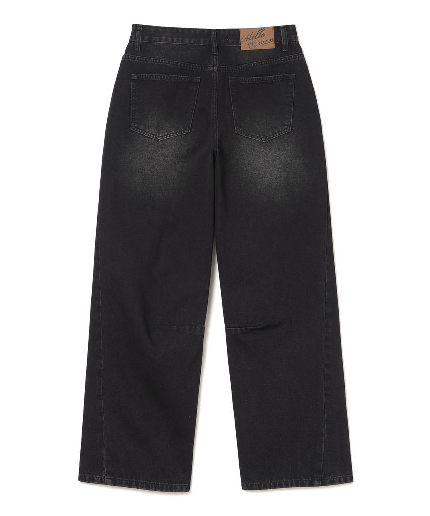 MILLO WOMEN Washed Relaxed Balloon Jeans [Denim Black]