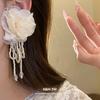 Chiffon Flower Tassel Earrings Sweet and Fresh Design
