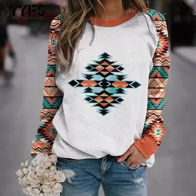 Женские модные повседневные весенне-осенние блузки и рубашки с круглым вырезом с длинными рукавами