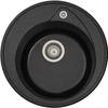 RONDA Built-in Sink, In SMC BLACK GLITTER - 06, 1 Bowl, Dim. Ø 49 Cm, Manual Emptying
