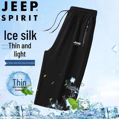 Мужские летние шорты-капри JEEP SPIRIT из ледяного шелка, свободного кроя
