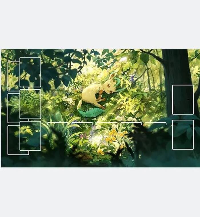 Designs DIY MM Pokemon Playmat Anime Mew Leafeon Pikachu Squirtle Bulbasaur Charmander PTCG Battle Card Mat