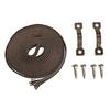 Fukui Metal Crafts Flat Cord Set (7mm, 2m, Brown) - Picture Frame Hanging Cord and Hardware Set (F-0139)