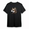 Women's Slight Stretch Classic T-Shirt Steampunk Dog with Goggles Plus Size Tee