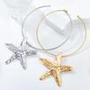 Trendy Summer Metallic Starfish Necklace: European & American Hip-Hop Style Accessory for Women