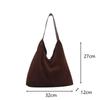 Yogodlns Vintage Women's Bag Large Capacity Suede Shoulder Bag Solid Color Simple Design Casual Commuter Shopper Tote